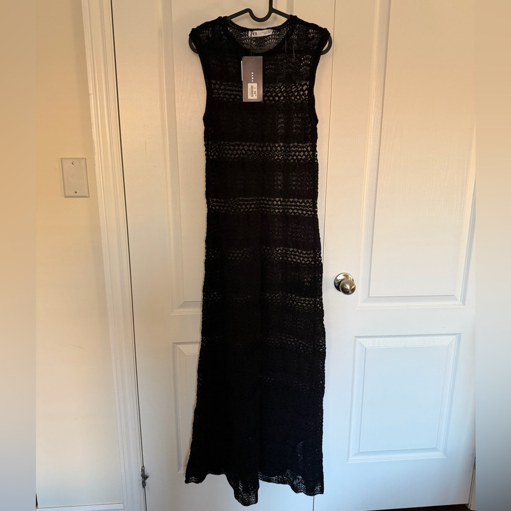 BNWT Zara Black Lace Maxi Dress - Size L